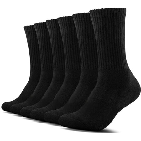 6 Pairs Men's Black Sports Socks